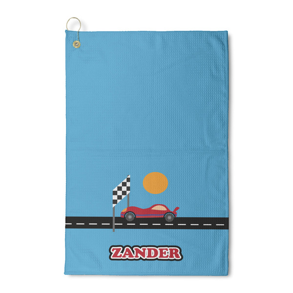 Custom Race Car Waffle Weave Golf Towel (Personalized)