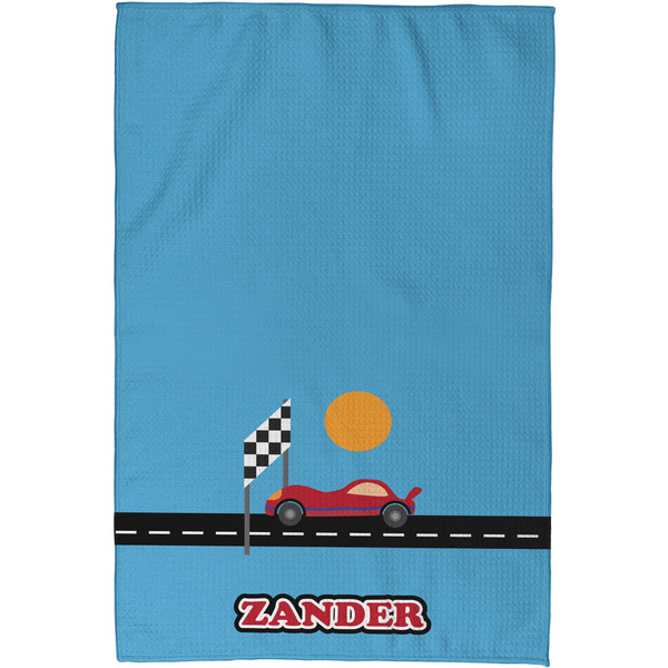 Race Car Waffle Weave Towel - Full Color Print - Approval Image