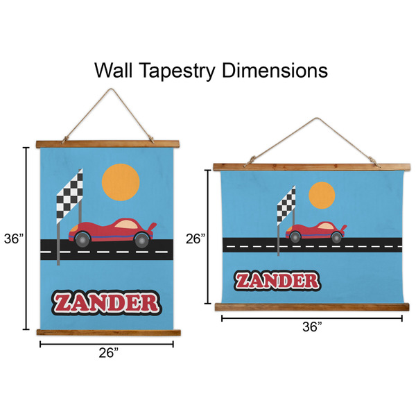 Race Car Wall Hanging Tapestries - Parent/Sizing
