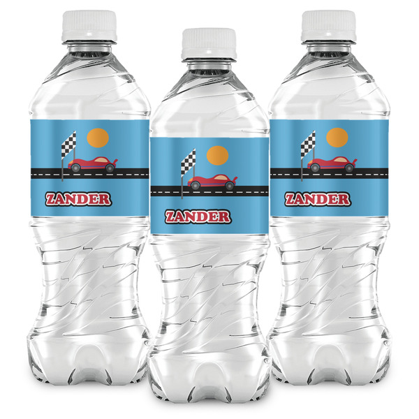 Race Car Water Bottle Labels - Front View