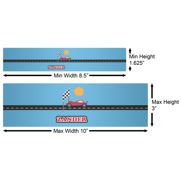 Race Car Water Bottle Labels w/ Dimensions