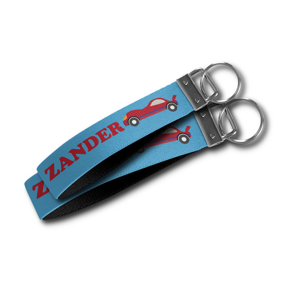 Race Car Webbing Keychain FOBs - Size Comparison