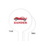Race Car White Plastic 4" Food Pick - Round - Single Sided - Front & Back