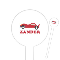 Race Car Cocktail Picks - Round Plastic (Personalized)