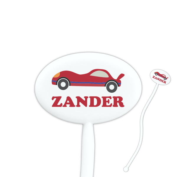 Custom Race Car Oval Plastic Stir Sticks (Personalized)