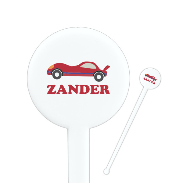 Custom Race Car Round Plastic Stir Sticks (Personalized)