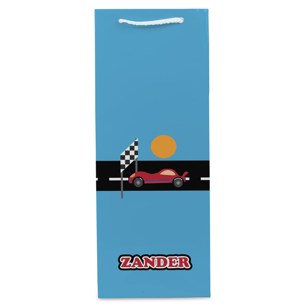 Race Car Wine Gift Bag - Gloss - Front