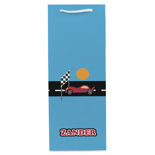 Race Car Wine Gift Bag - Matte - Front