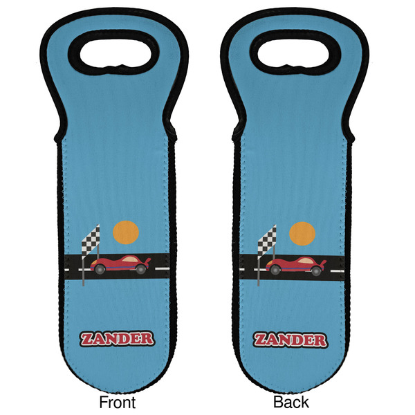Race Car Wine Tote Front & Back