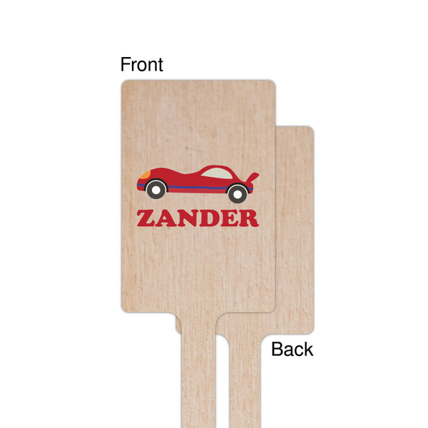 Race Car Wooden 6.25" Stir Stick - Rectangular - Single - Front & Back