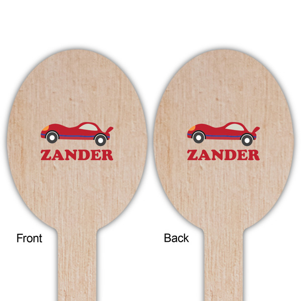 Race Car Wooden Food Pick - Oval - Double Sided - Front & Back