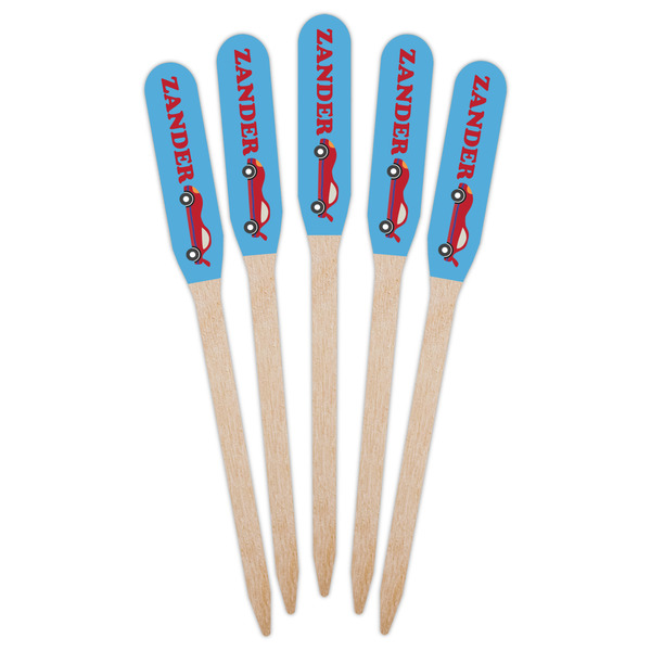 Race Car Wooden Food Pick - Paddle - Fan View