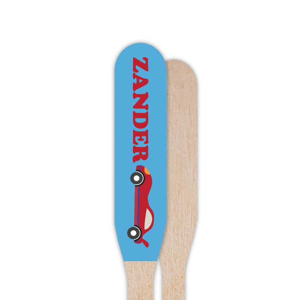 Race Car Wooden Food Pick - Paddle - Single Sided - Front & Back