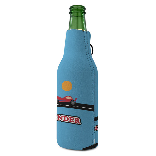 Race Car Zipper Bottle Cooler - ANGLE (bottle)