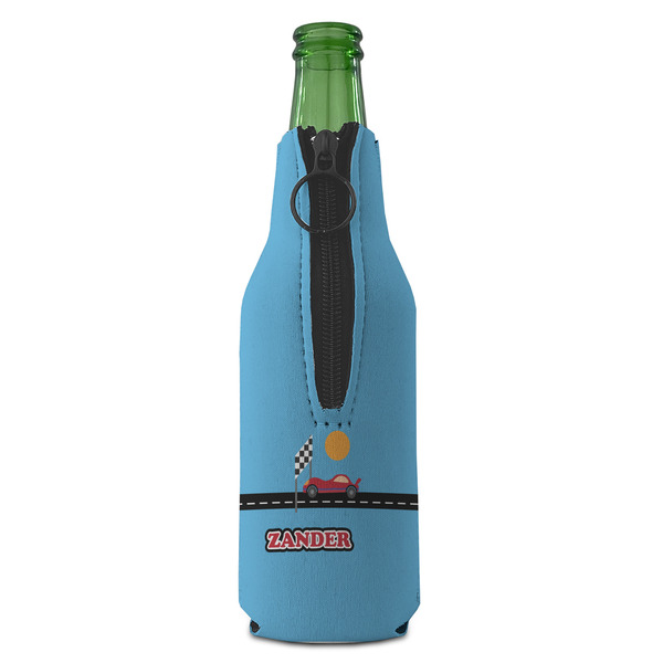 Race Car Zipper Bottle Cooler - BACK (bottle)