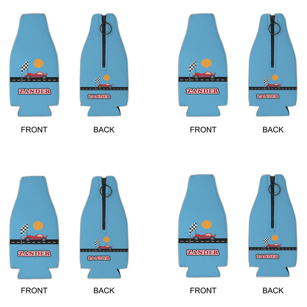 Race Car Zipper Bottle Cooler - Set of 4 - APPROVAL