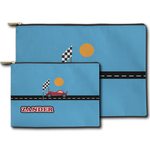Race Car Zippered Pouches - Size Comparison