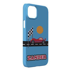 Race Car iPhone Case - Plastic - iPhone 14 Plus (Personalized)