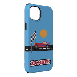 Race Car iPhone Case - Rubber Lined - iPhone 14 Plus (Personalized)