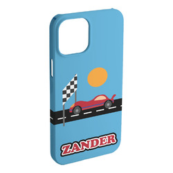 Race Car iPhone Case - Plastic - iPhone 15 Plus (Personalized)