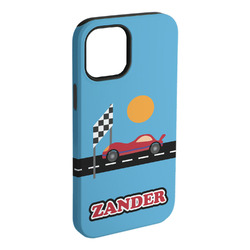 Race Car iPhone Case - Rubber Lined - iPhone 15 Plus (Personalized)
