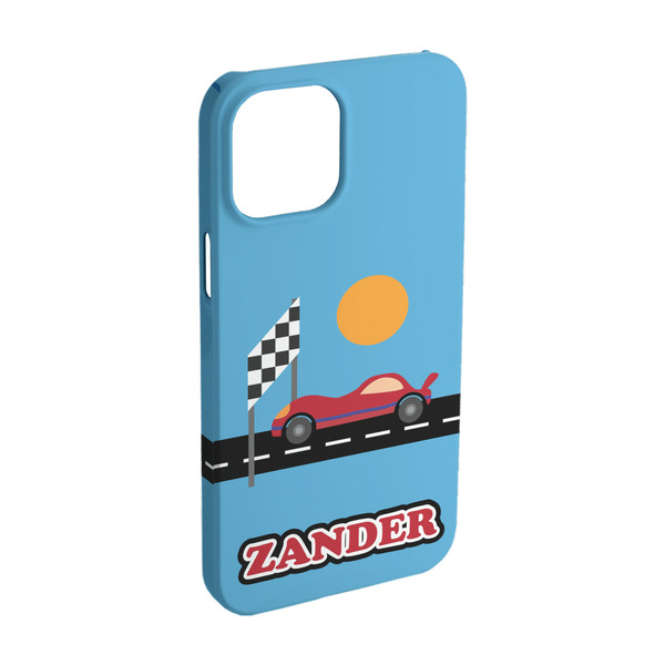 Custom Race Car iPhone Case - Plastic - iPhone 15 Pro (Personalized)