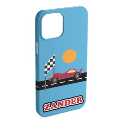 Race Car iPhone Case - Plastic - iPhone 15 Pro Max (Personalized)