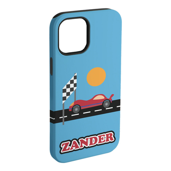 Custom Race Car iPhone Case - Rubber Lined (Personalized)
