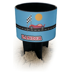 Race Car Black Beach Spiker Drink Holder (Personalized)