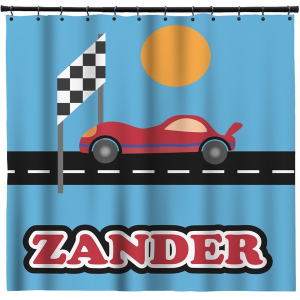 Custom Race Car Shower Curtain (Personalized)