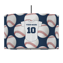 Baseball Jersey 12" Drum Pendant Lamp - Fabric (Personalized)