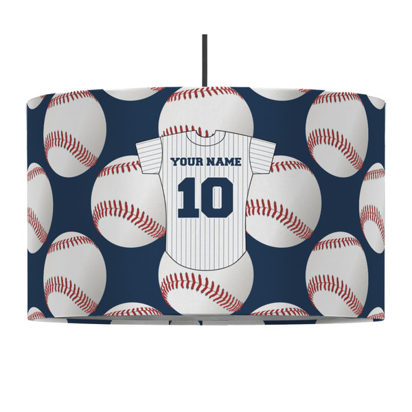Custom Baseball Jersey 12" Drum Pendant Lamp - Fabric (Personalized)