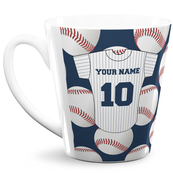 Custom Baseball Jersey 12 Oz Latte Mug (Personalized)