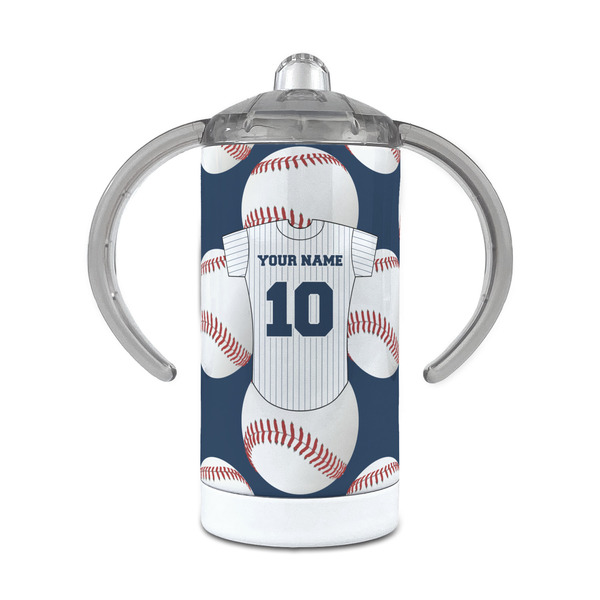Custom Baseball Jersey 12 oz Stainless Steel Sippy Cup (Personalized)