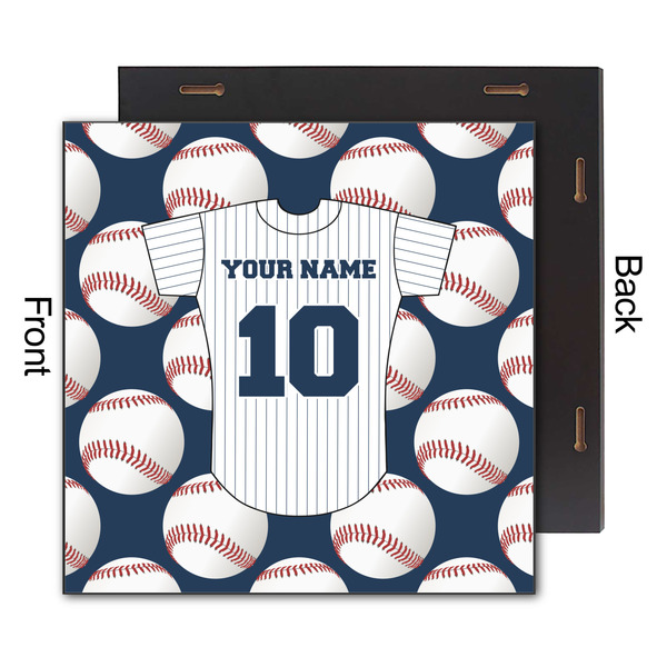 Baseball Jersey 12x12 Wood Print - Front & Back View