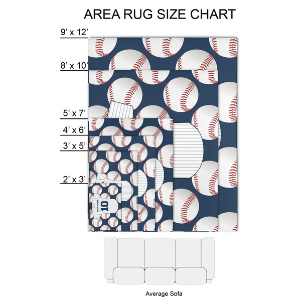Baseball Jersey 2'x3' Indoor Area Rugs - Size Chart
