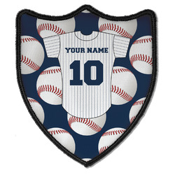 Baseball Jersey Iron On Shield Patch B w/ Name and Number