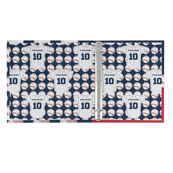 Baseball Jersey 3 Ring Binders - Full Wrap - 1" - OPEN INSIDE