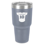 Baseball Jersey 30 oz Stainless Steel Tumbler - Grey - Single-Sided (Personalized)