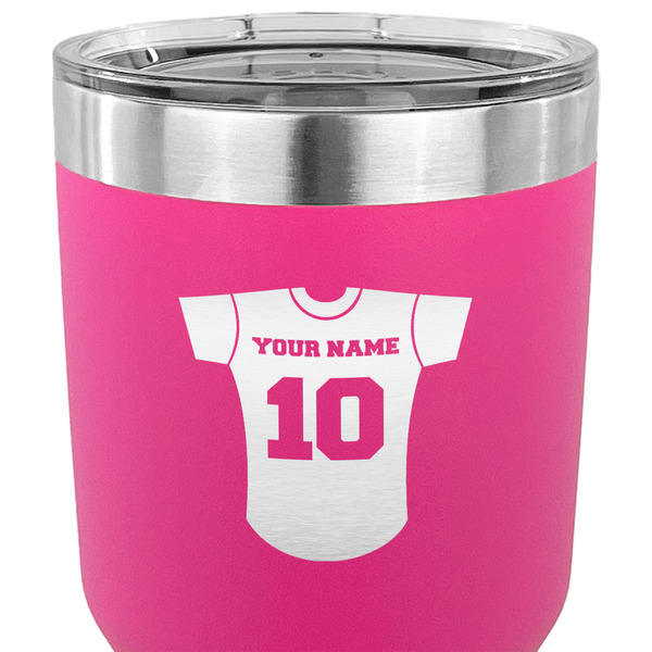 Baseball Jersey 30 oz Stainless Steel Ringneck Tumbler - Pink - CLOSE UP