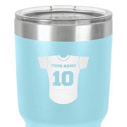 Baseball Jersey 30 oz Stainless Steel Tumbler - Teal - Single-Sided (Personalized)