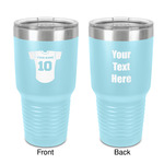 Baseball Jersey 30 oz Stainless Steel Tumbler - Teal - Double-Sided (Personalized)