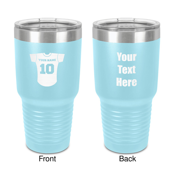 Custom Baseball Jersey 30 oz Stainless Steel Tumbler - Teal - Double-Sided (Personalized)