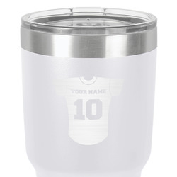 Baseball Jersey 30 oz Stainless Steel Tumbler - White - Single-Sided (Personalized)