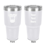 Baseball Jersey 30 oz Stainless Steel Tumbler - White - Double-Sided (Personalized)