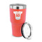 Baseball Jersey 30 oz Stainless Steel Ringneck Tumblers - Coral - LID OFF