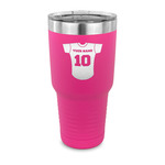 Baseball Jersey 30 oz Stainless Steel Tumbler - Pink - Single Sided (Personalized)