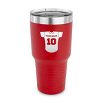 Baseball Jersey 30 oz Stainless Steel Tumbler - Red - Single Sided (Personalized)