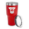 Baseball Jersey 30 oz Stainless Steel Ringneck Tumblers - Red - LID OFF