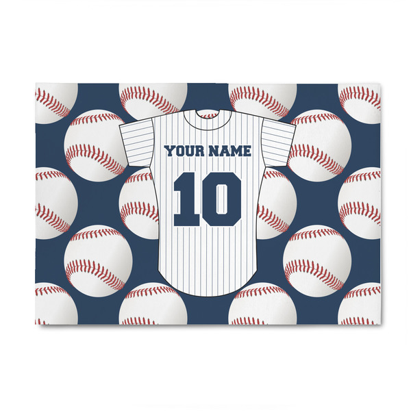 Custom Baseball Jersey 4' x 6' Indoor Area Rug (Personalized)